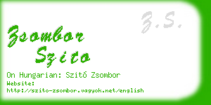 zsombor szito business card
