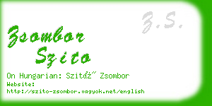 zsombor szito business card